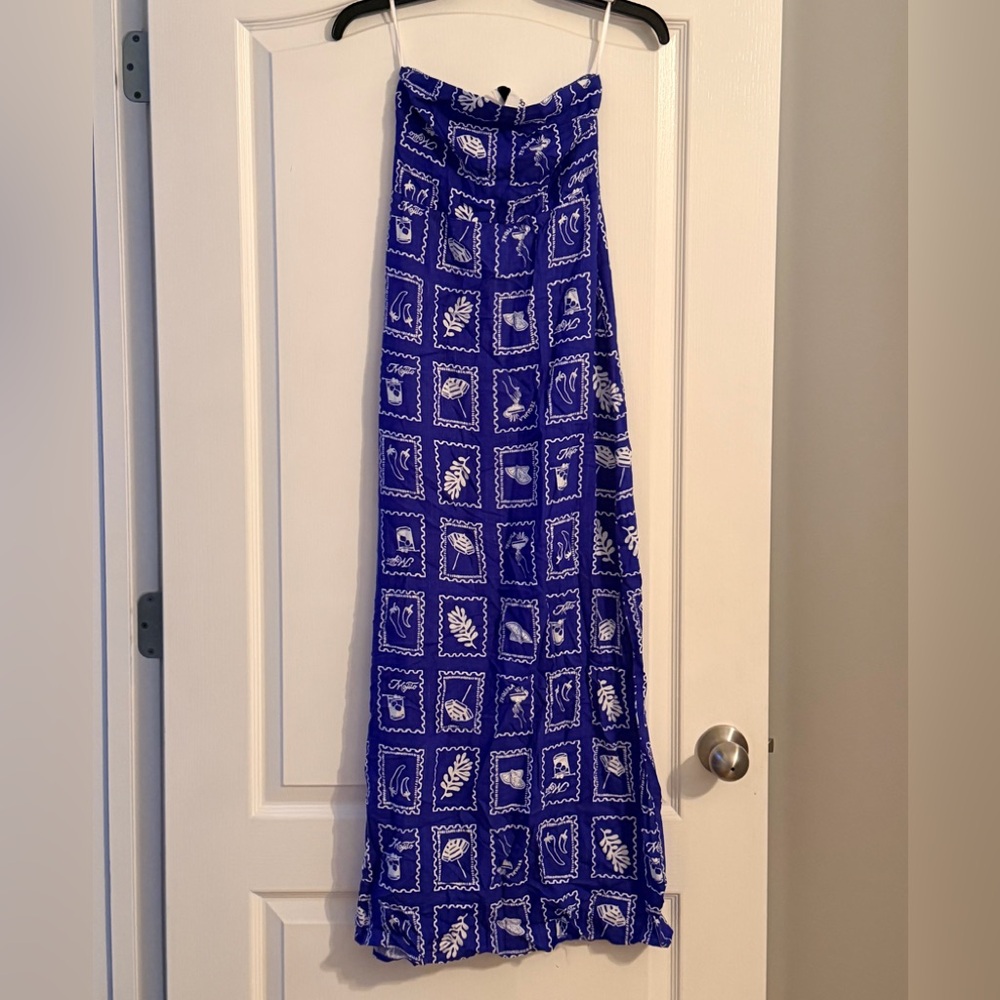 Paper Heart Strapless Patterned Maxi Dress